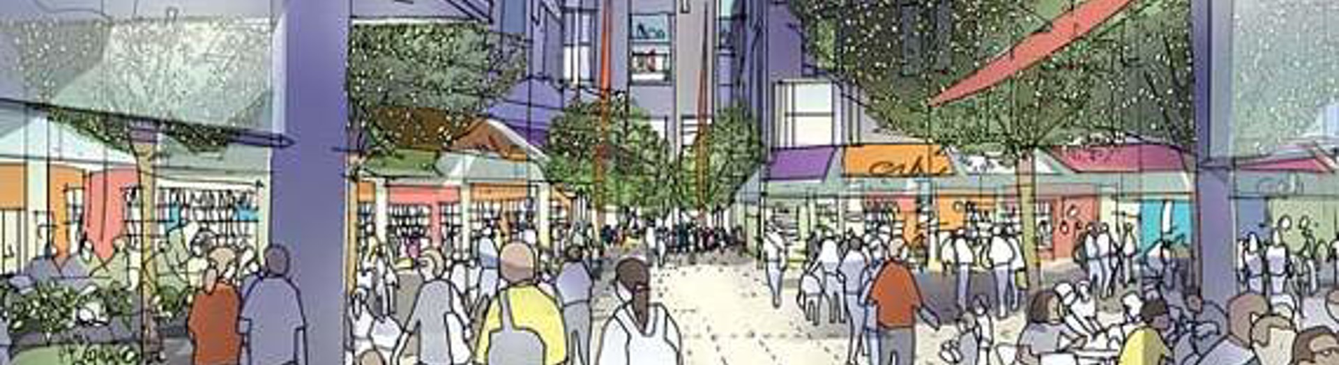 Artists impression of vibrant street