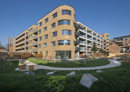 Green grass outside development
