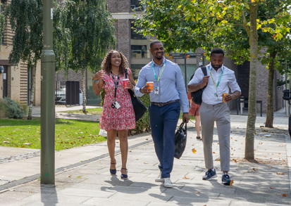 Staff walking on an estate