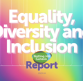 EDI Report 2023/24 cover image, lots of bright colours in a rainbow gradient