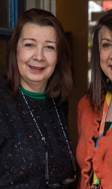 Two housing colleagues in a resident's home.